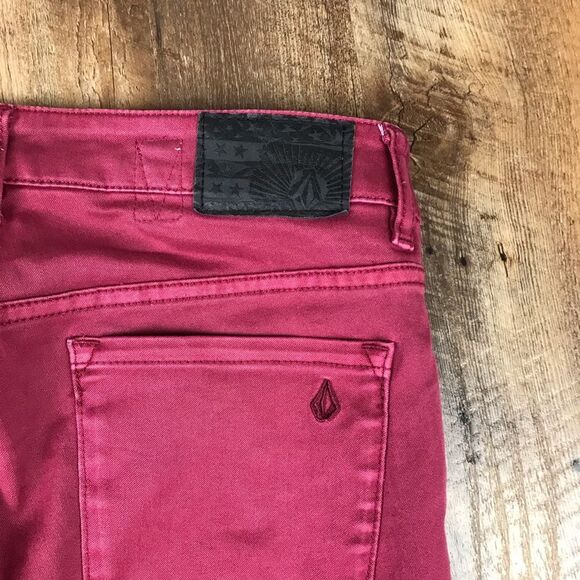 Volcom Volstone Legging Fit Jeans Magenta Sz 3 - Picture 8 of 8